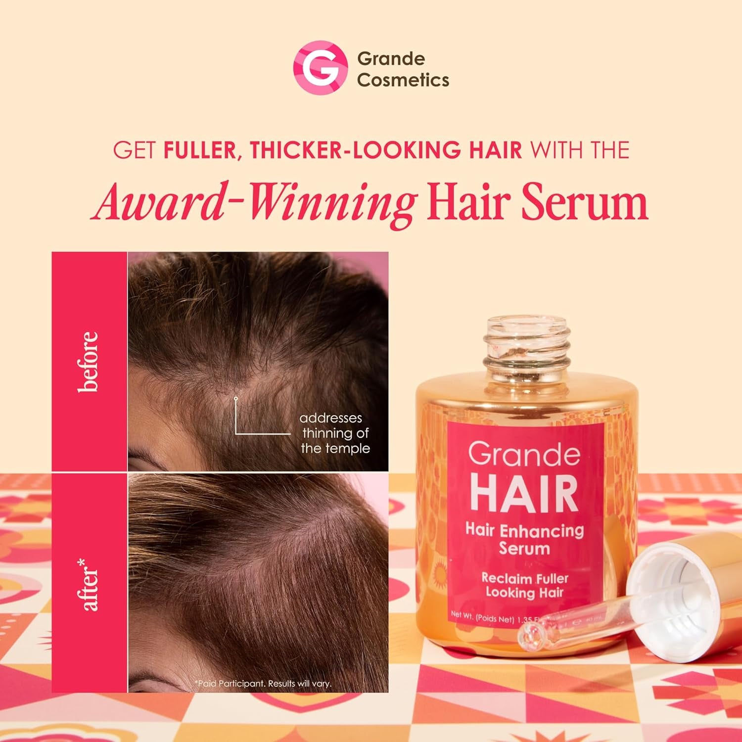 Hair Serum for Men and Women, Promotes Thickness in Thinning Hair, Safe for Color Treated Hair
