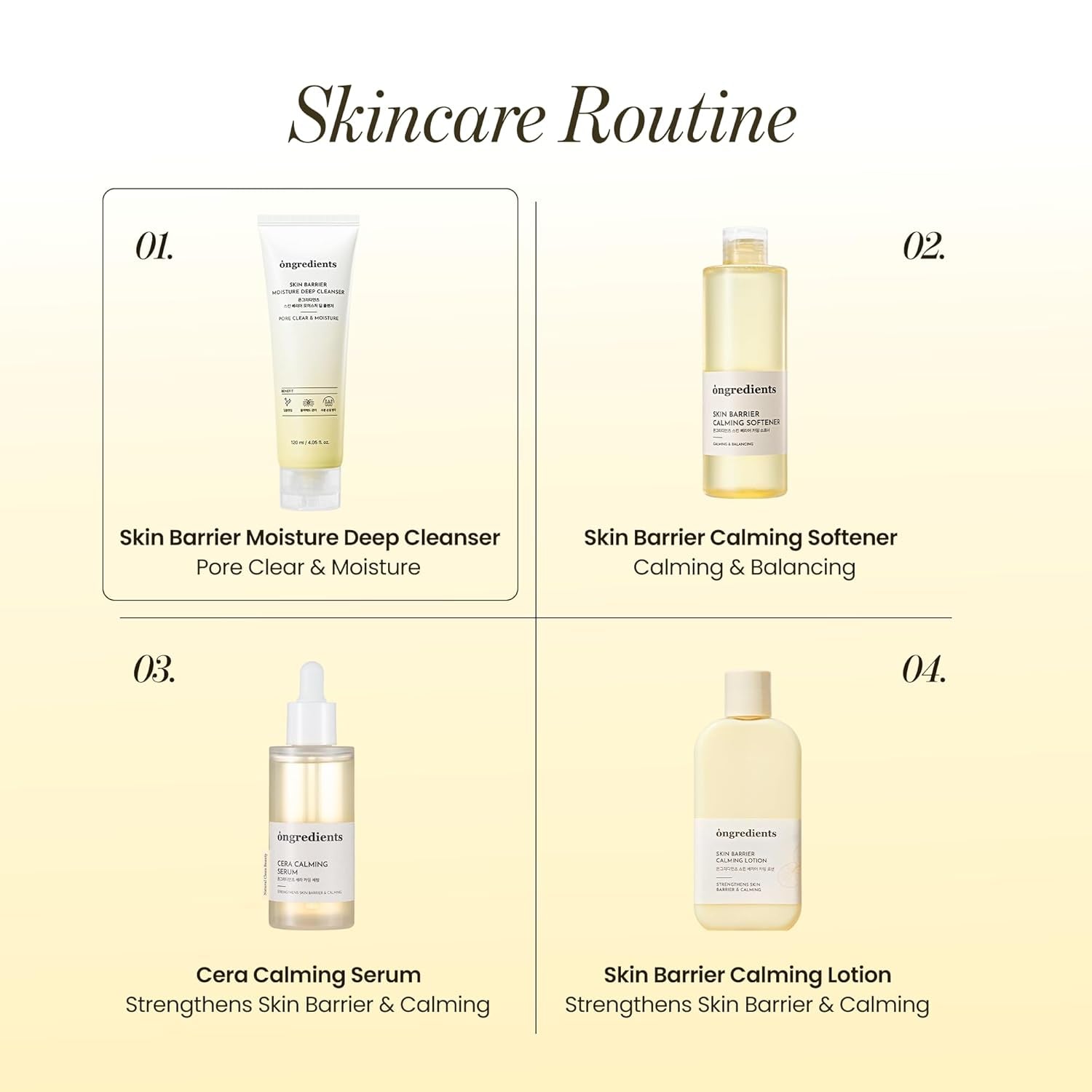 ONGREDIENTS Skin Barrier Moisture Deep Cleanser – 120ml | Pore-Clearing & Hydrating Foam