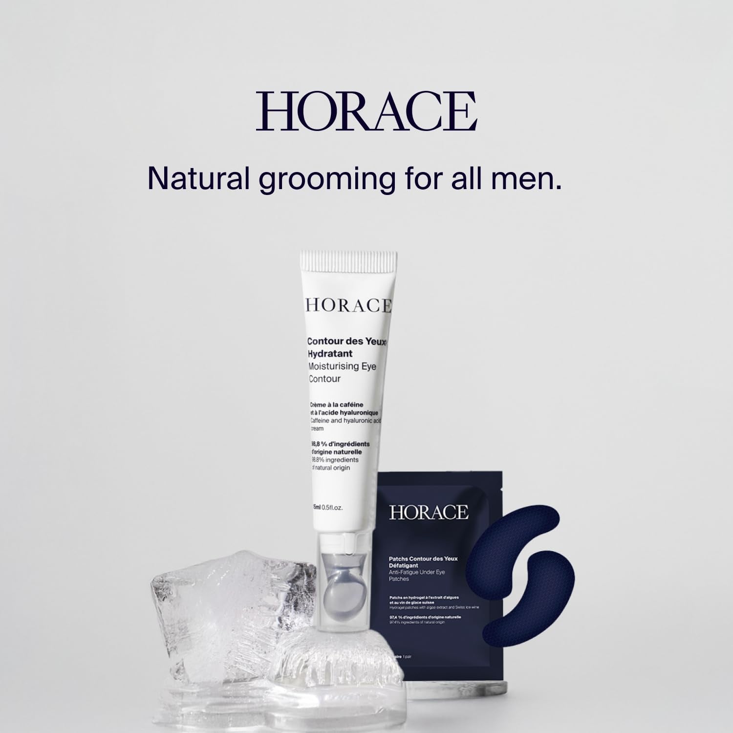 HORACE Anti-Fatigue Under Eye Patches – 5 Pairs | Depuffing, Hydrating & Brightening Gel Masks for Tired Eyes