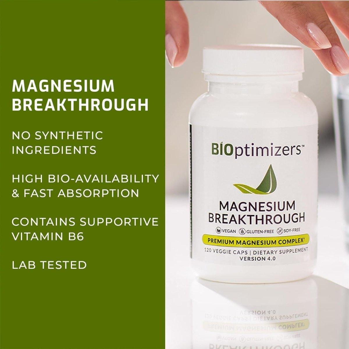 BiOptimizers Magnesium Breakthrough Supplement 4.0 - 60 Capsules - Glam Global UKBiOptimizers