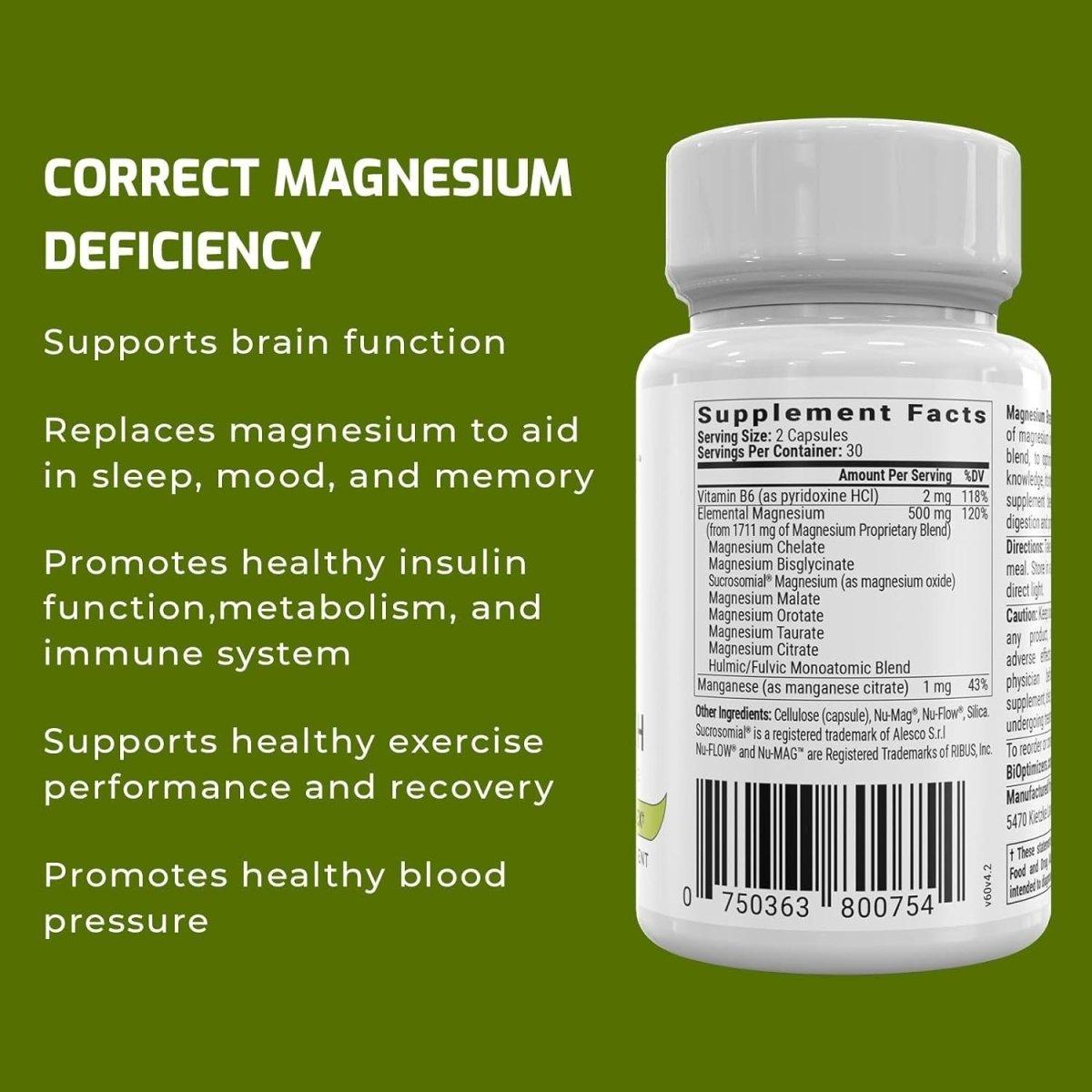 BiOptimizers Magnesium Breakthrough Supplement 4.0 - 60 Capsules - Glam Global UKBiOptimizers