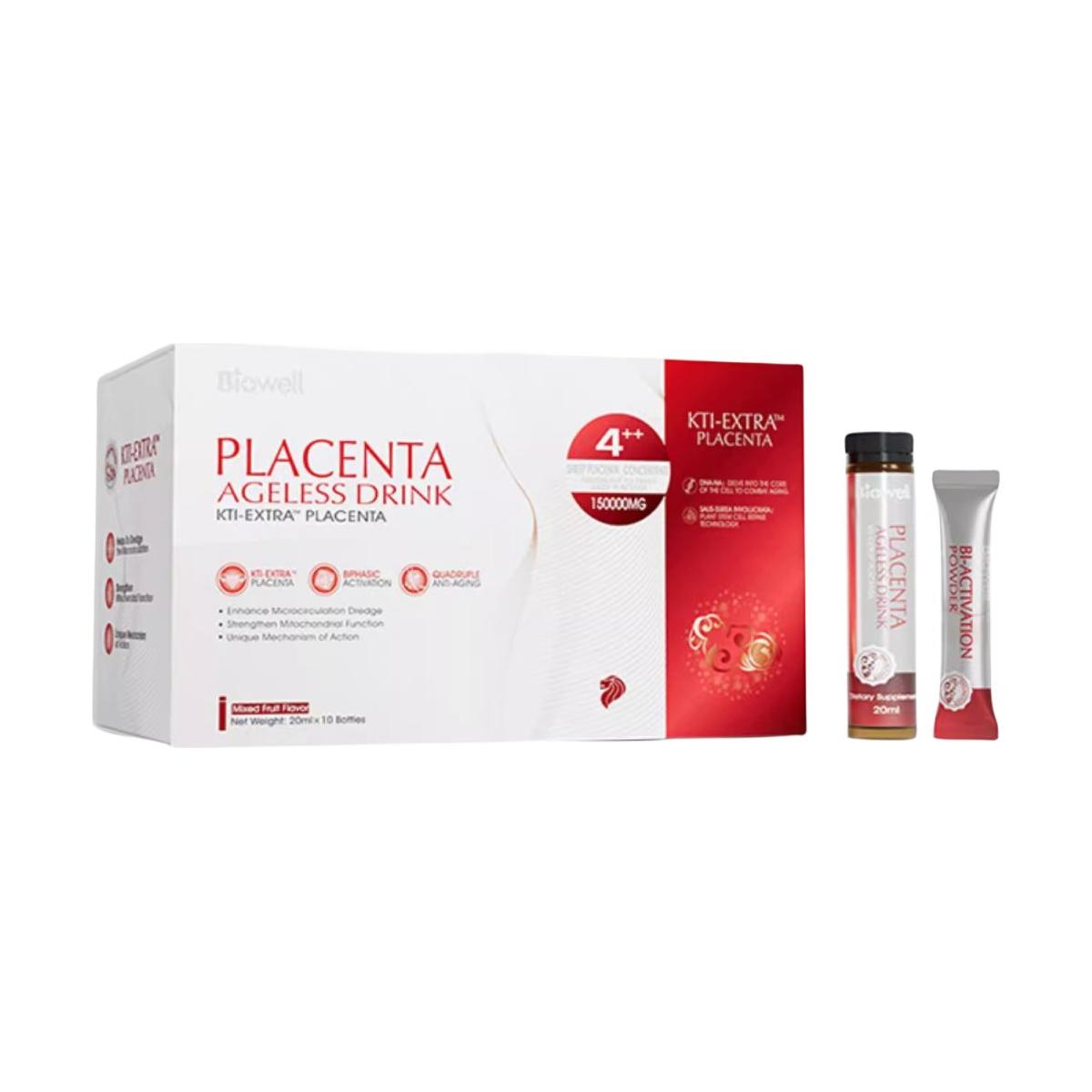 BIOWELL PLACENTA AGELESS DRINK KTI - EXTRA PLACENTA - Glam Global UK