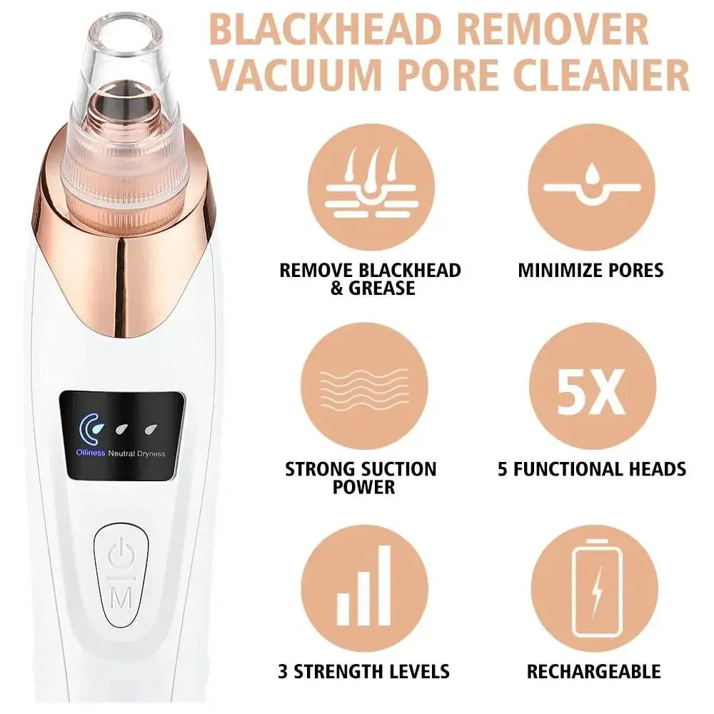 Blackhead Remover Vacuum – Acne, Pimple & Black Spot Treatment - Glam Global UK