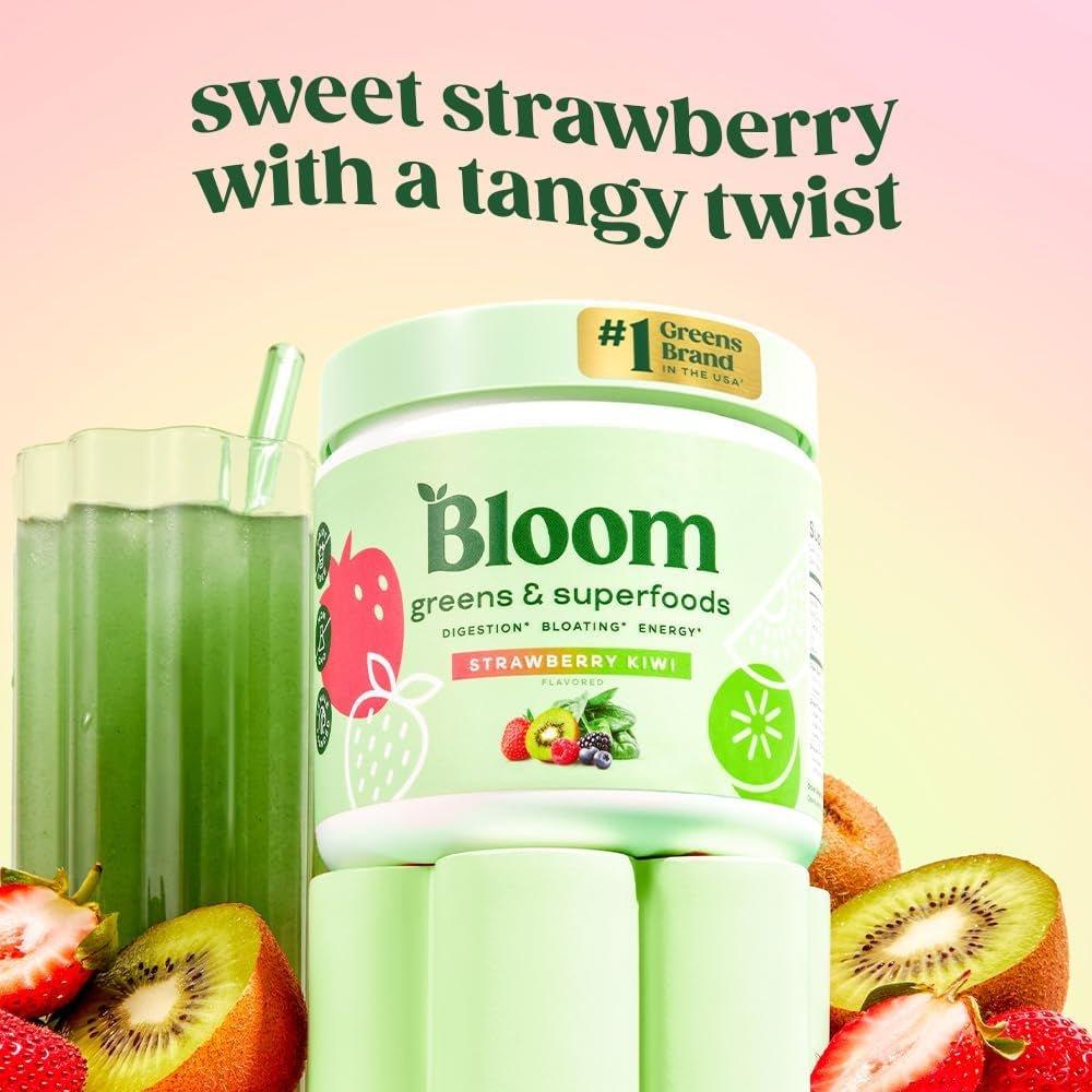 Bloom Greens and Superfoods Powder - 30 Servings (Strawberry Kiwi) - Glam Global UKBloom Nutrition