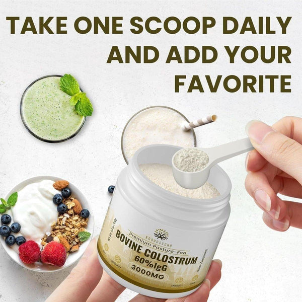 Kroppssund Bovine Colostrum Powder Supplement 3000 mg - Extra High 60% IgG - 50 Servings - Glam Global UKKroppssund