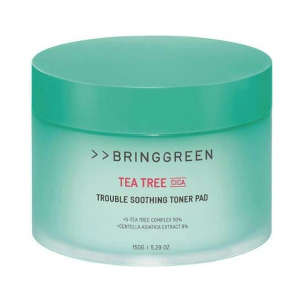 BRINGGREEN Tea Tree Cica Trouble Soothing Toner Pad 90P - Glam Global UKBRINGGREEN