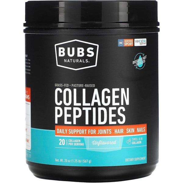 BUBS Naturals Unflavored Collagen Peptides Powder 20 oz - 567 g - Glam Global UKBUBS Naturals