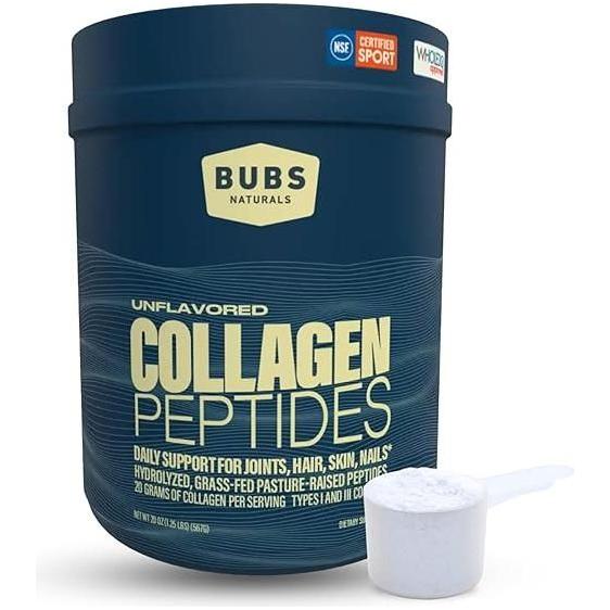 BUBS Naturals Unflavored Collagen Peptides Powder 20 oz - 567 g - Glam Global UKBUBS Naturals