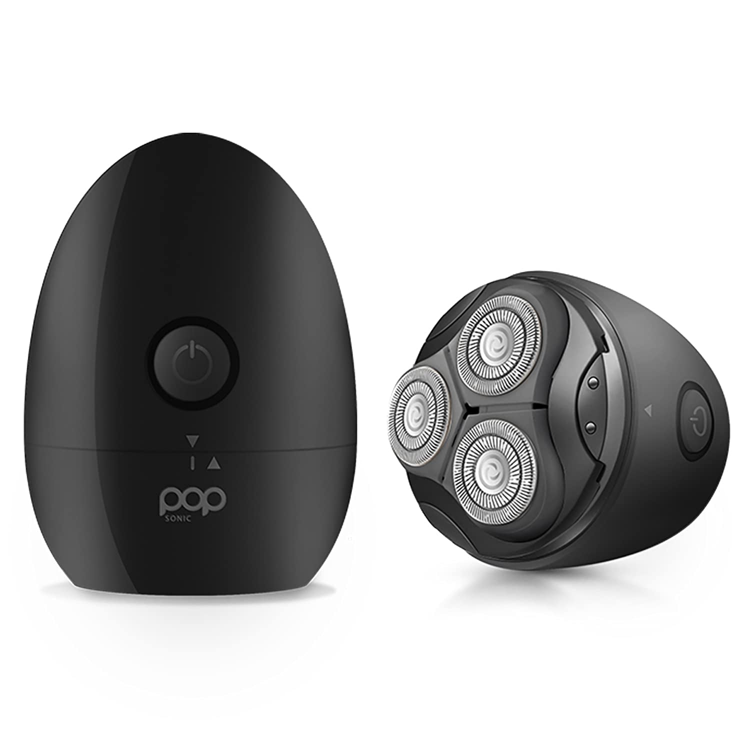 Pop Sonic Moon Shaver (Black) – Electric Rotary Shaver for Face & Body | Wet & Dry Use, USB Rechargeable