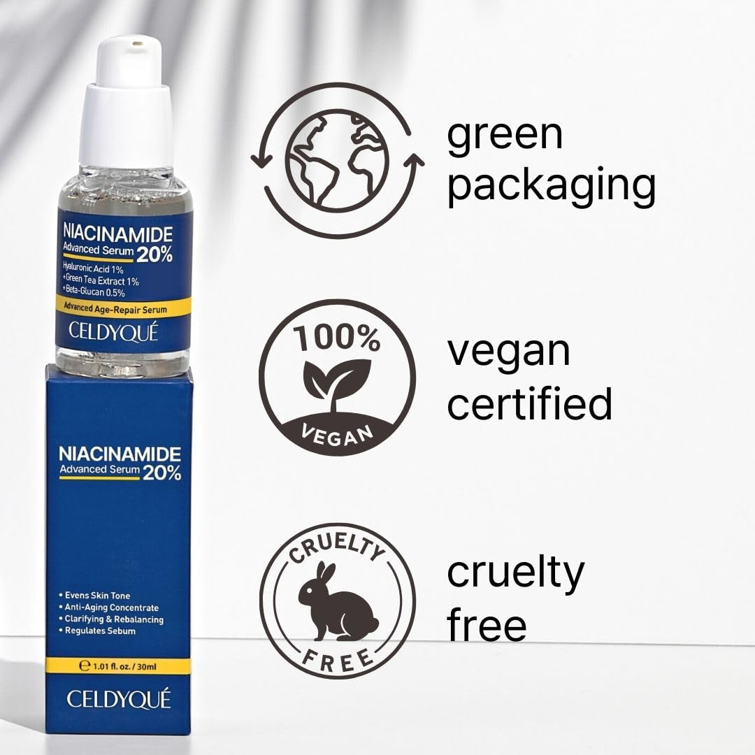 CELDYQUE Niacinamide 20% Advanced Serum – 30ml | Pore-Refining, Brightening & Anti-Aging Treatment