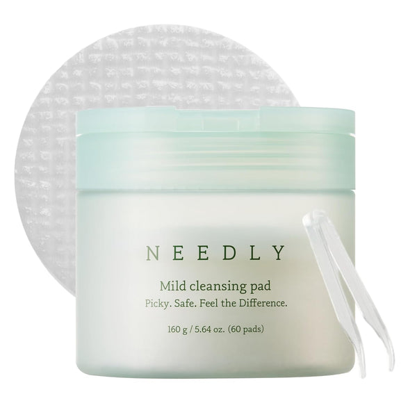 NEEDLY Mild Cleansing Pad – 60 Pads | Gentle Triple Makeup Remover for Sensitive Skin