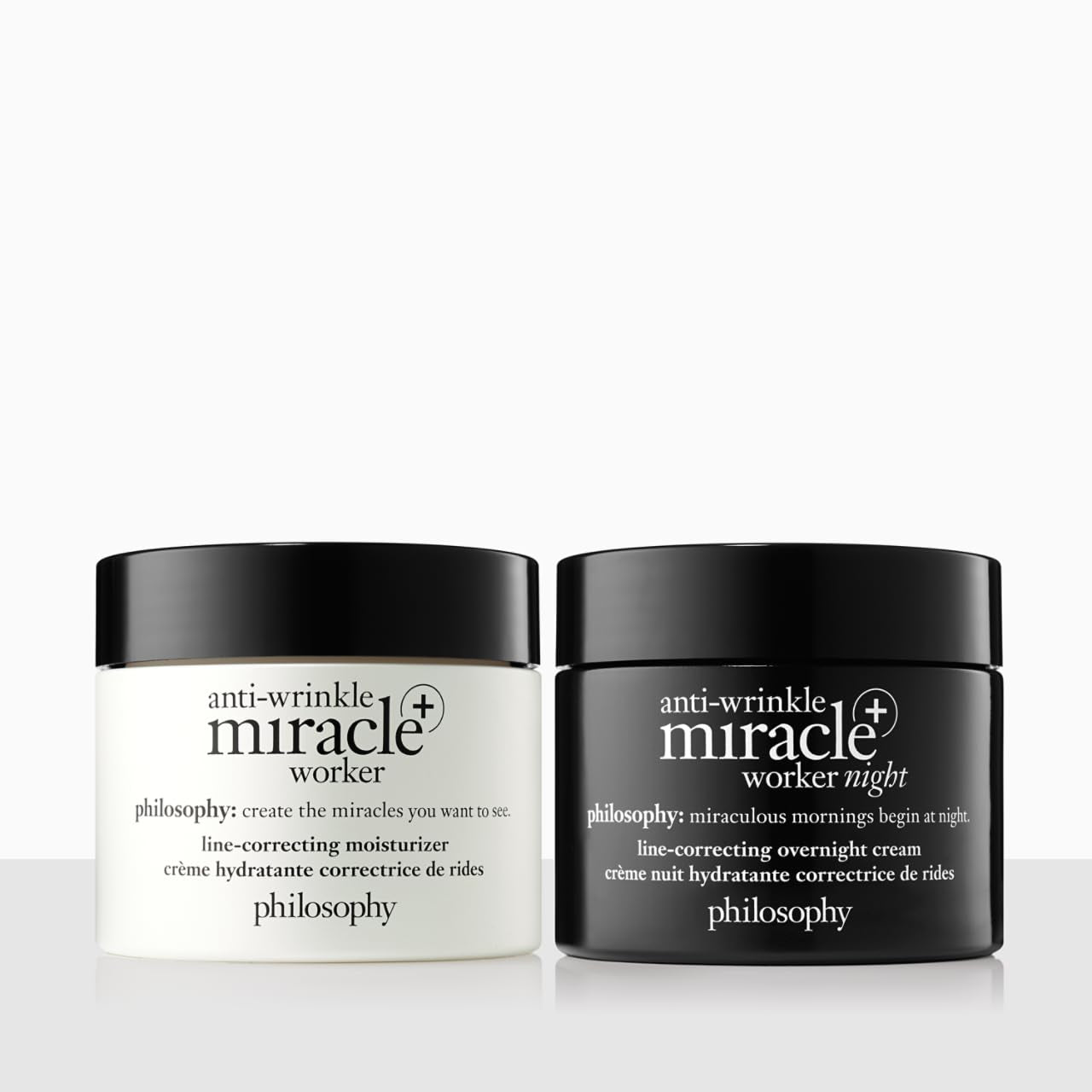 Philosophy Anti-Wrinkle Miracle Worker Line-Correcting Overnight Cream Face Moisturizer - with Vitamin C & Hyaluronic Acid - Counteracts Stress-Induced Damage for Smoother Skin - 2 Fl Oz