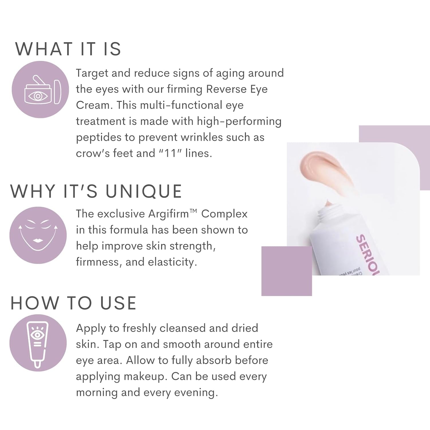 Reverse Lift Tightening Eye Cream with Peptides, Hydrating Anti-Aging, Temporarily Lift Eyelids, Eyebrow, under Eye Skin Firming Wrinkle Formula, Women, Men,1 Fl. Oz.