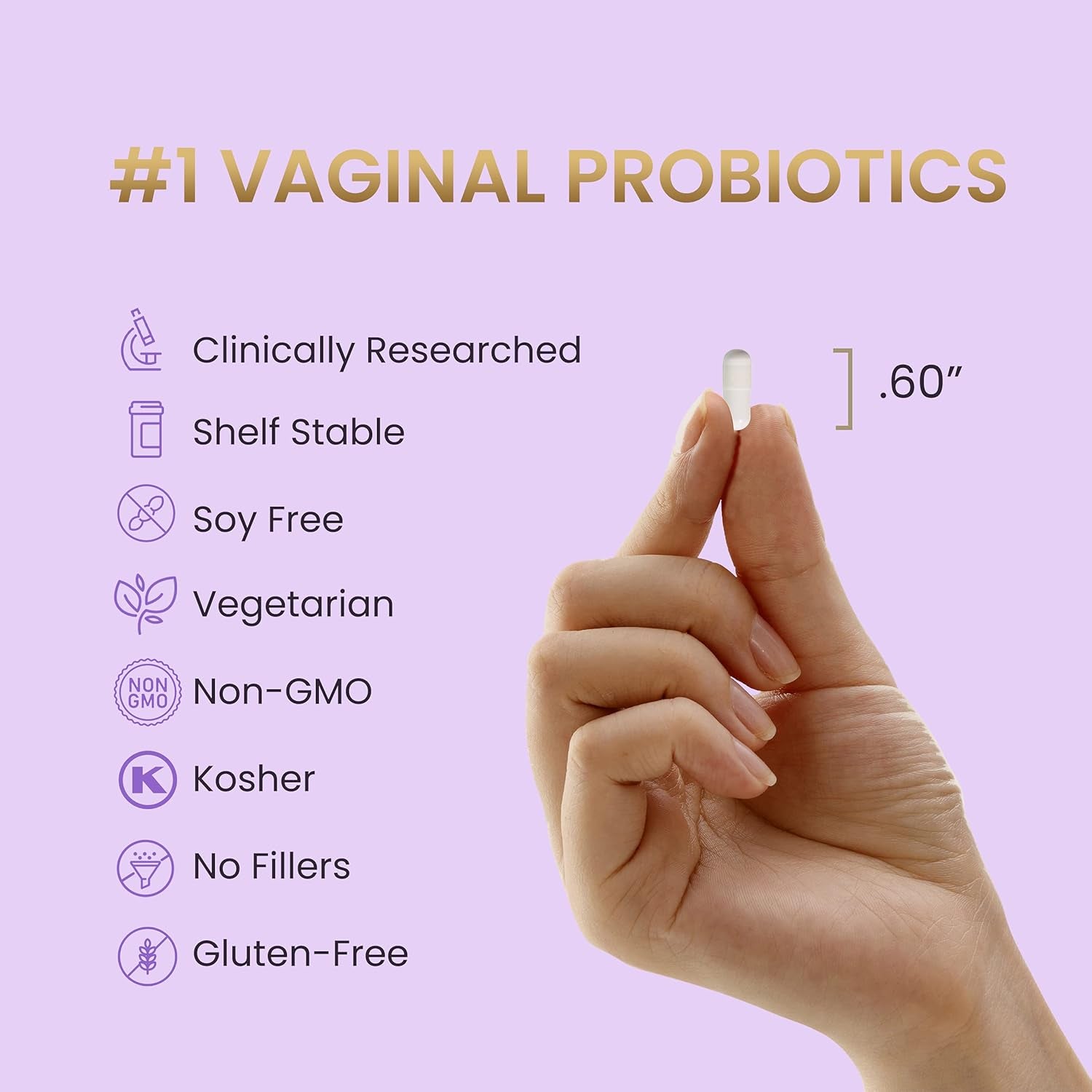 HPD Rx Pro-Fem #1 Vaginal Health Probiotic – 30 Capsules | Clinically Proven Support for pH Balance, Yeast & UTI Relief