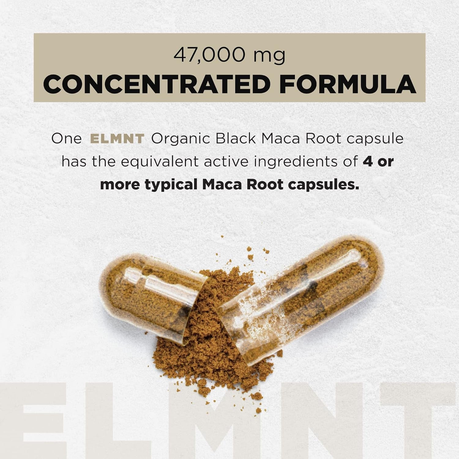Terra Elmnt 40,000Mg 40X Strength Organic Black Maca Root + Ashwagandha - #1 Highest Potency Black Maca Root Capsules for Men Supplement 100% Pure Maca Peruana 40:1 Extract Maca Powder Pills Male Booster