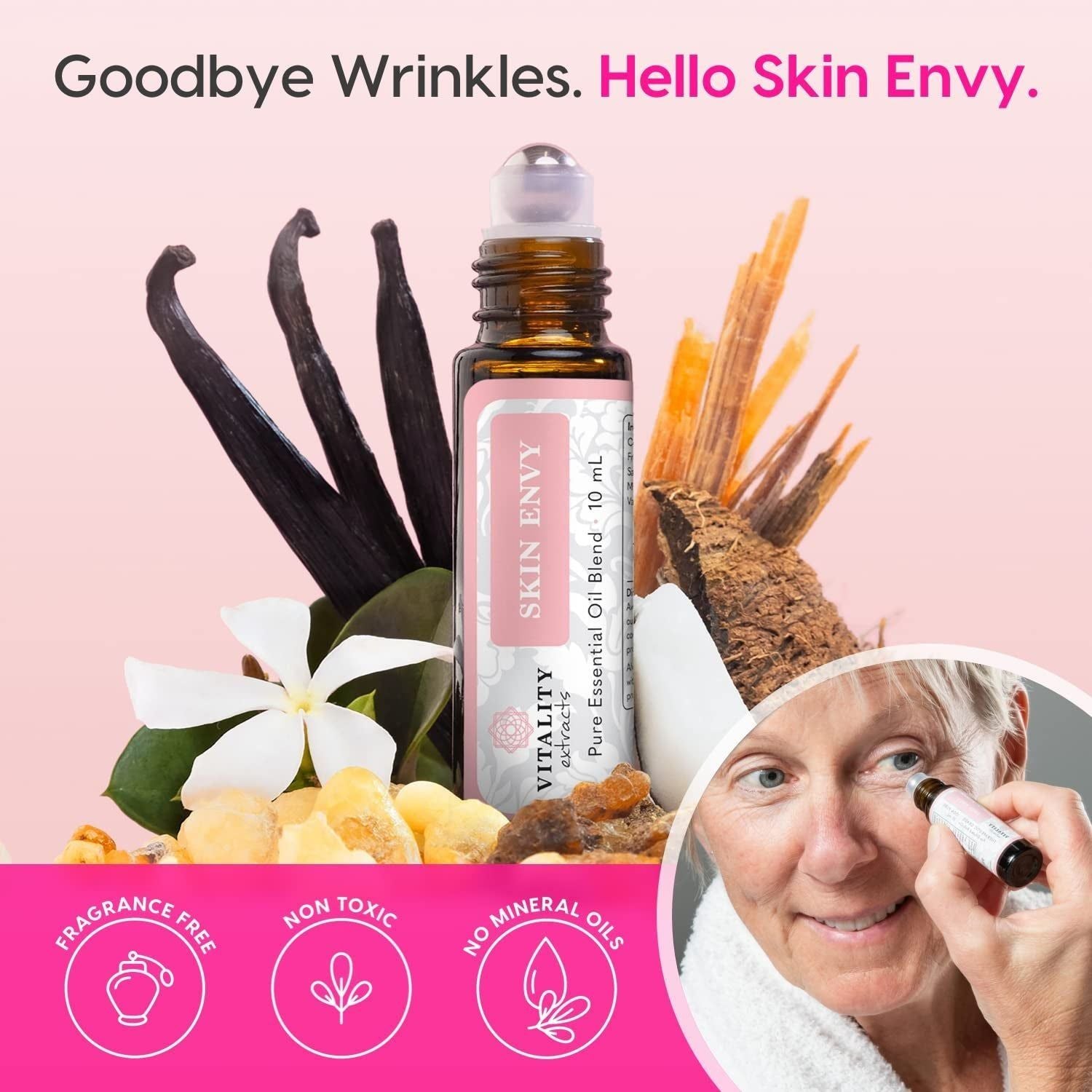 Skin Envy - Face Moisturizer Serum, Coconut Oil, Collagen, Vitamin E, Vegan, Frankincense Essential Care, Sandalwood Soothing, Clarifying, Skin Health