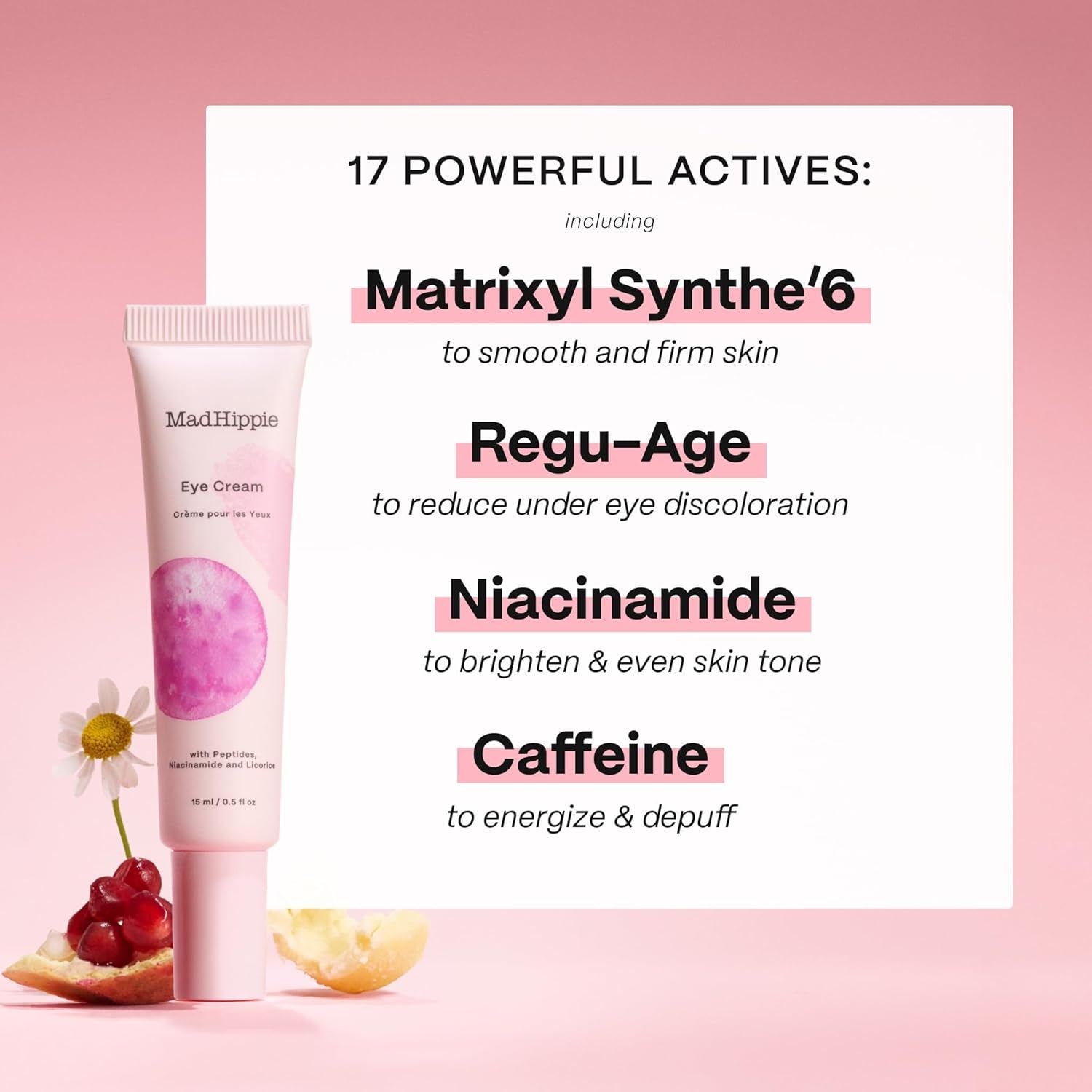 Eye Cream - Anti-Aging under Eye Cream for Dark Circles and Puffiness with Niacinamide, with Skin-Brightening Vitamin C, 0.5 Oz