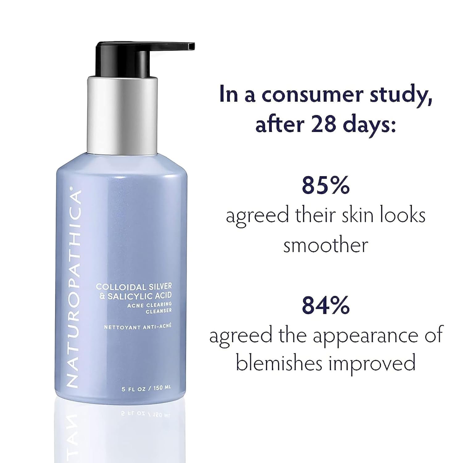 Naturopathica Colloidal Silver & Salicylic Acid Acne Clearing Cleanser – 150ml | Clarifying & Anti-Blemish
