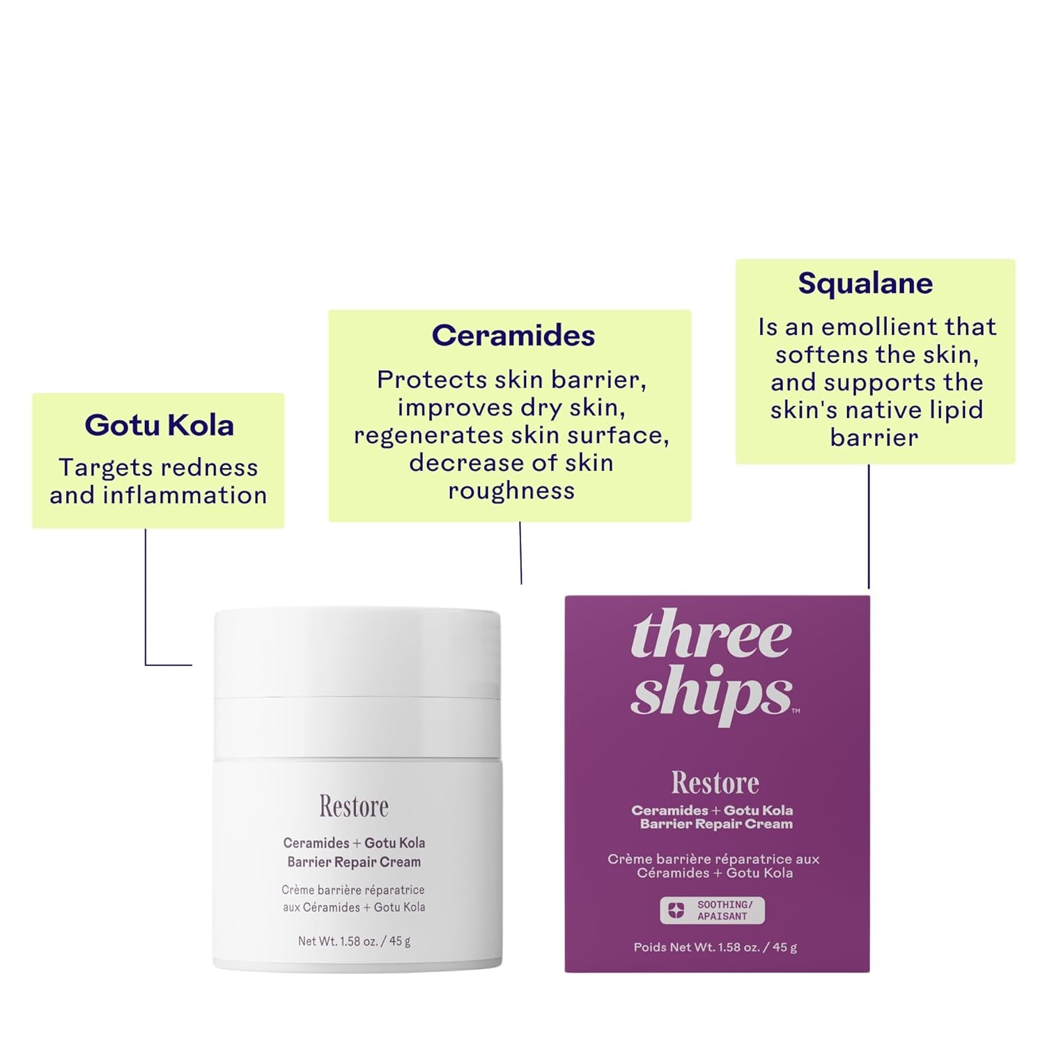 - Restore Ceramides + Gotu Kola Barrier Repair Cream | Moisturize, Comfort, Soothe Skin | Cruelty-Free, Vegan, Paraben-Free, Sensitive Skin Safe (1.58 Oz | 45 G)