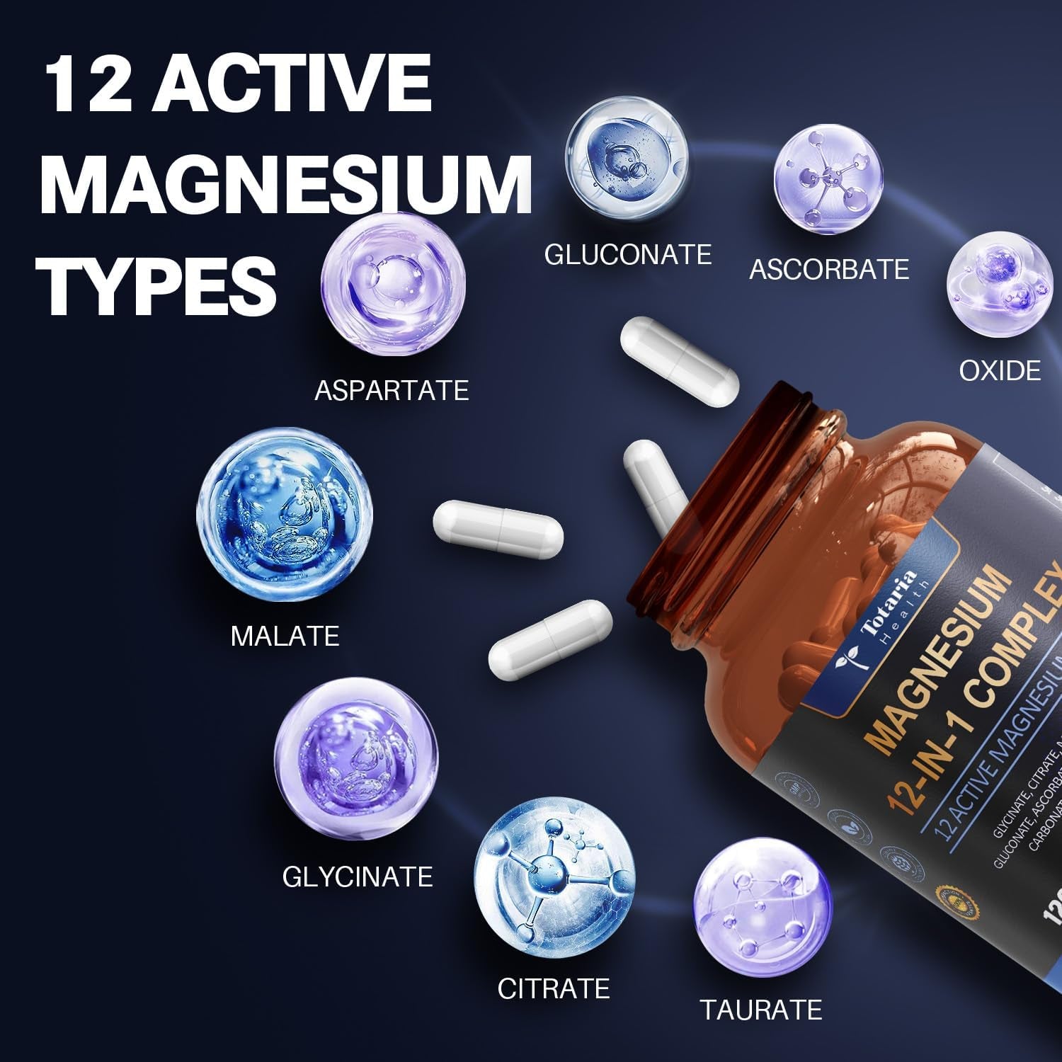 Totaria Magnesium 12 in 1 Complex - 120 Vegan Capsules