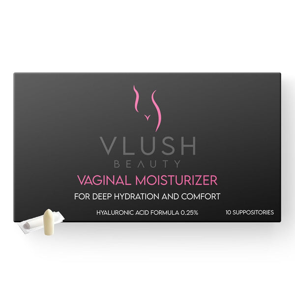 Vaginal Moisturizer Suppositories - Deep Hydration with Hyaluronic Acid for Vaginal Dryness, Menopause Support & Daily Comfort, Made in FDA Registered Facility - Hormone-Free (10 Count)