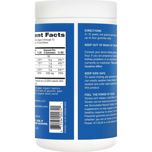 Natural Vitality Calm Magnesium Gummies – 240 Gummies (Raspberry-Lemon Flavour) | Stress Relief, Relaxation & Better Sleep Support