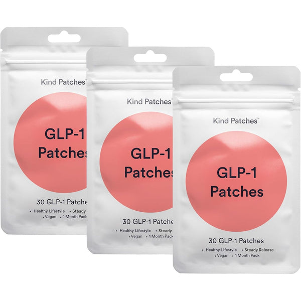 GLP-1 Patches with L Glutamine, Berberine, Chromium, Pomegranate and Cinnamon - 3 Pack, 90 Patches