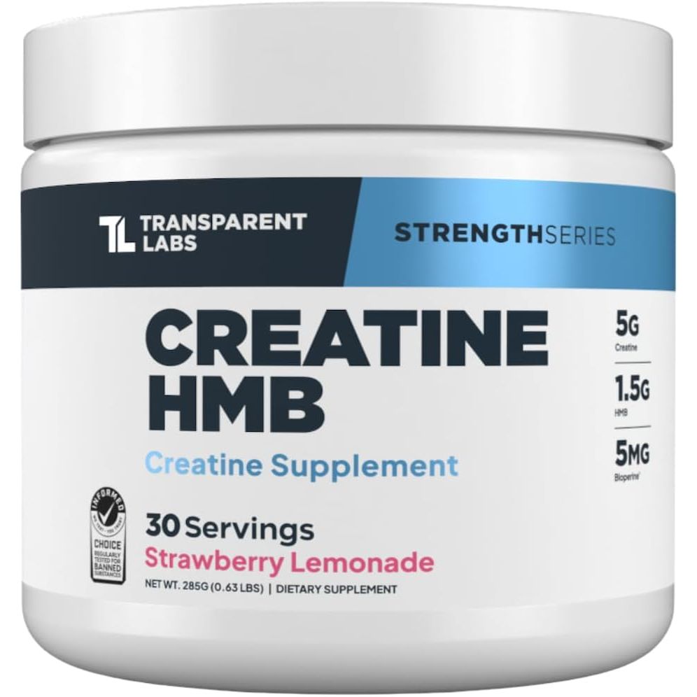 Creatine HMB - Creatine Monohydrate Powder with HMB for Muscle Growth, Increased Strength, Enhanced Energy Output, and Improved Athletic Performance - 30 Servings, Strawberry Lemonade
