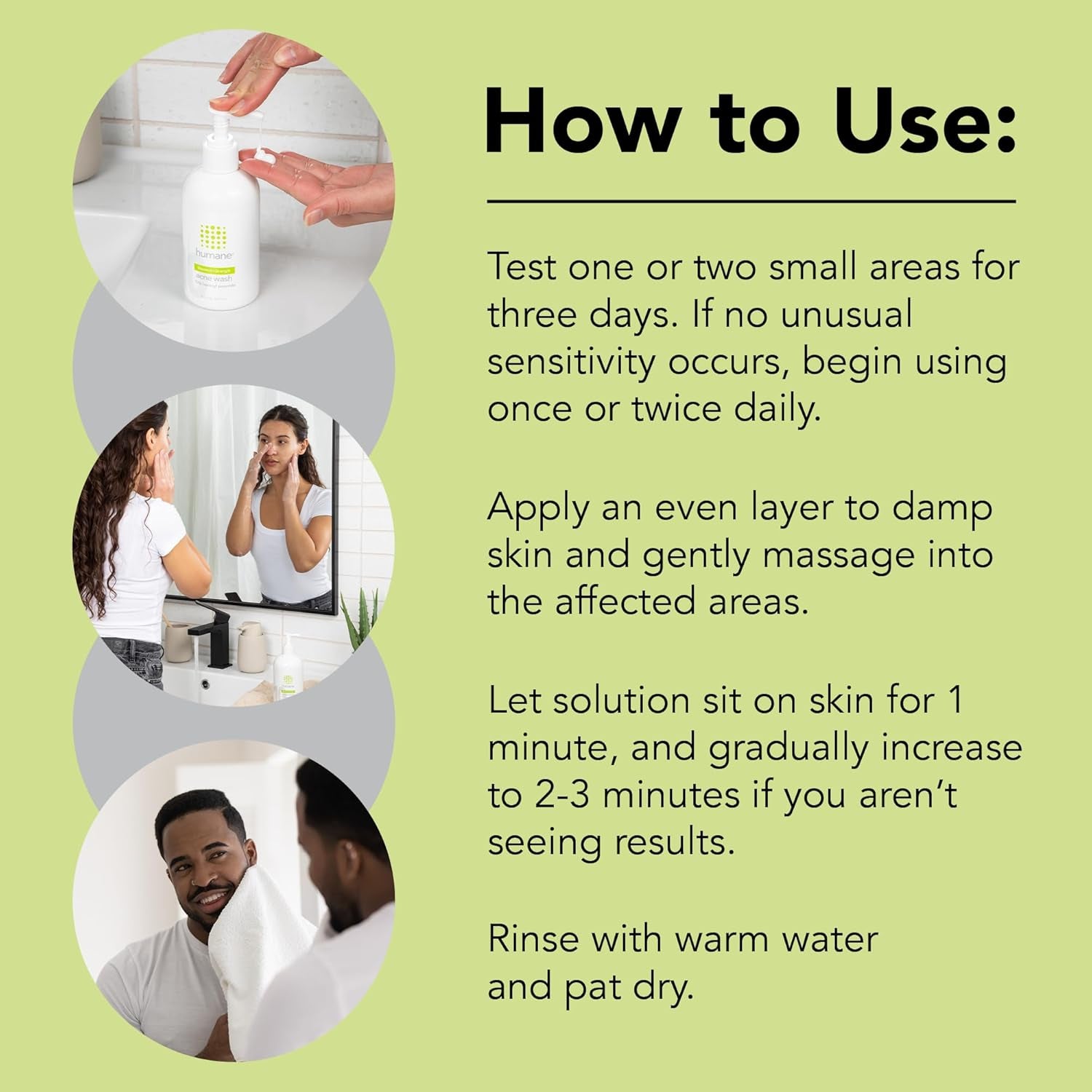Humane Maximum-Strength Acne Wash – 237ml | 10% Benzoyl Peroxide Face & Body Cleanser for Stubborn Acne