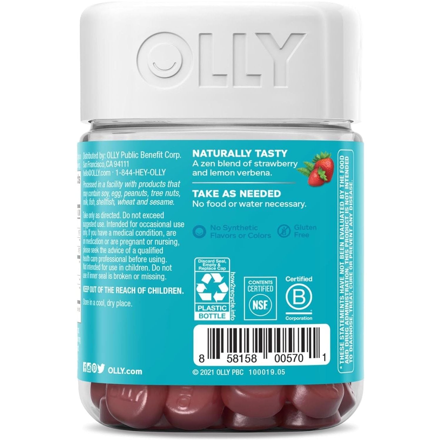 Goodbye Stress Gummy, GABA, L-Theanine, Lemon Balm, Stress Relief Supplement, Berry - 42 Count