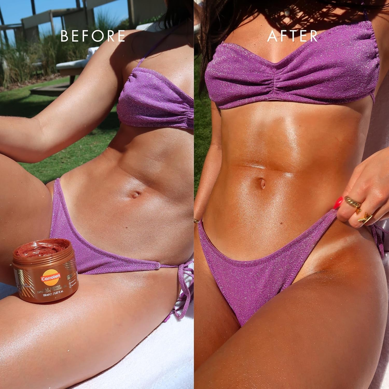 Carroten Gold Shimmer Intensive Tanning Gel – 150ml | Radiant Bronze Glow with Shimmering Pearls