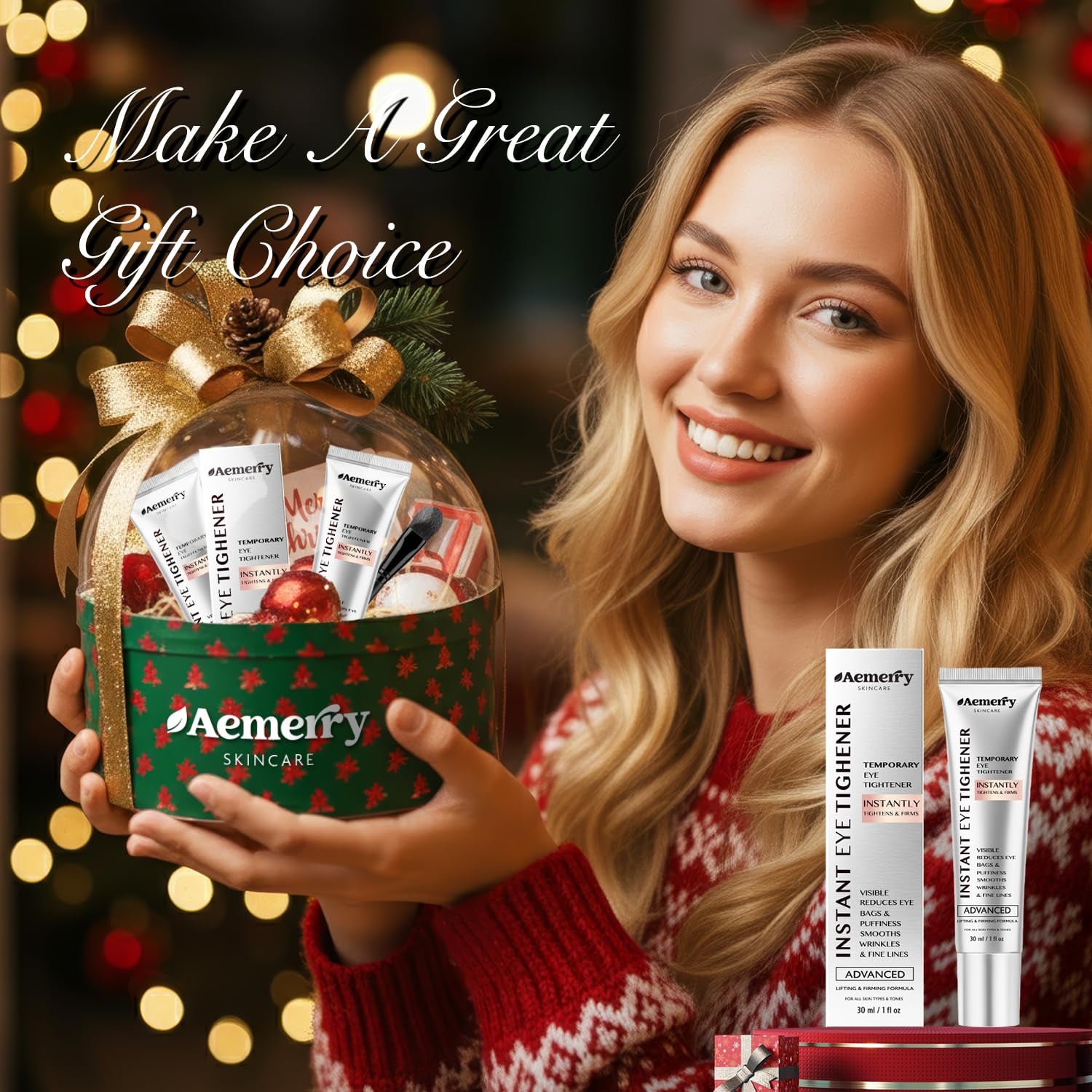 Instant Perfection Eye Tightener Cream – Advanced Firming & Lifting Formula with Brush, Rapid Reduces Eye Bags, Puffiness, Wrinkles, Fine Lines (Sheer Tint, 1 OZ)