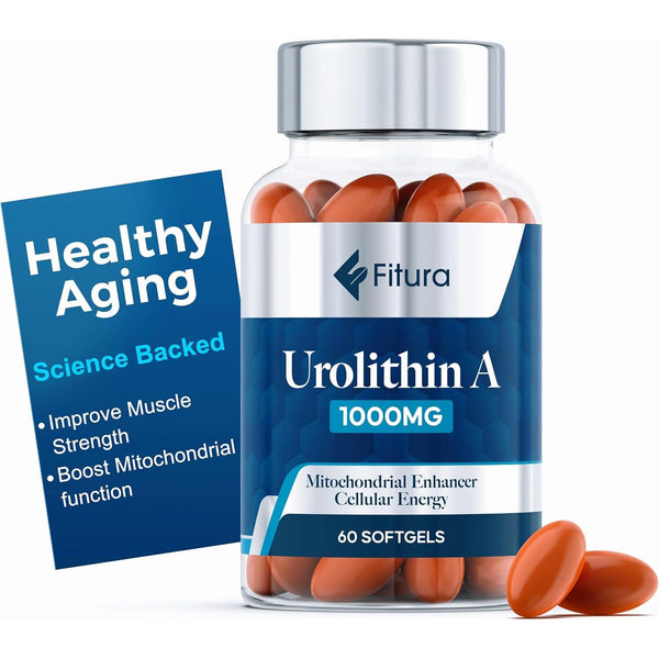 Fitura Urolithin A Supplement – 1000mg, 60 Softgels | Cellular Energy, Muscle Strength & Healthy Aging Support