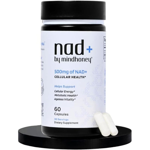 MINDHONEY NAD+ Energy & Cellular Vitality Supplement – 60 Capsules | Boost Focus, Stamina & Anti-Ageing Support