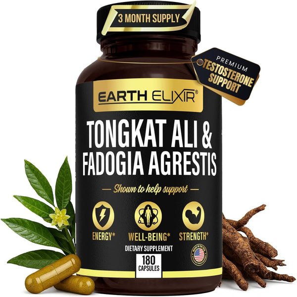 Fadogia Agrestis & Tongkat Ali for Men & Woman – Natural Testosterone Supplement for Men - Made in USA & 3Rd Party Tested – Strength, Energy & Vitality - Longjack – 3 Month Supply