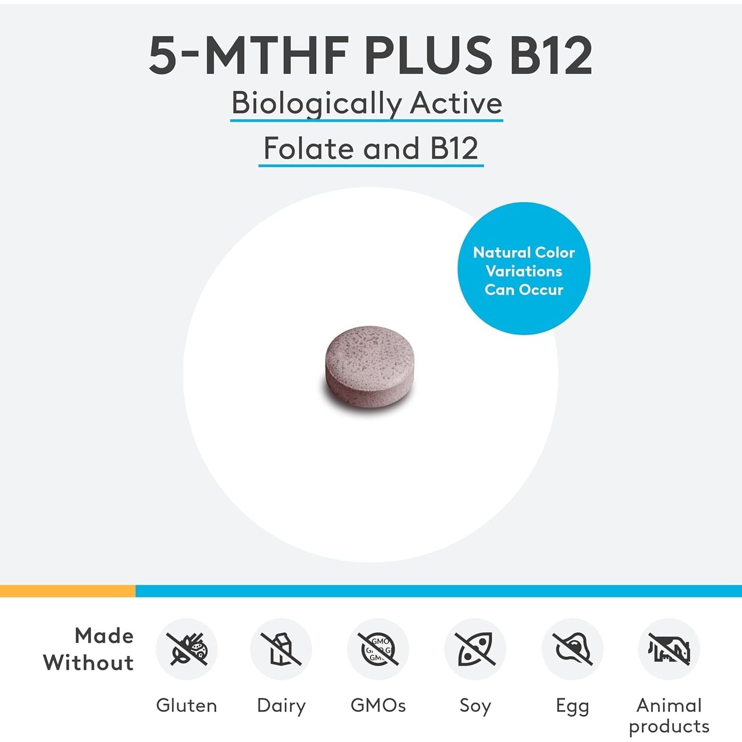 XYMOGEN 5-MTHF Plus B12 – 60 Quick-Dissolve Tablets | Active Folate + Methyl B12 for Nervous System & Methylation Support