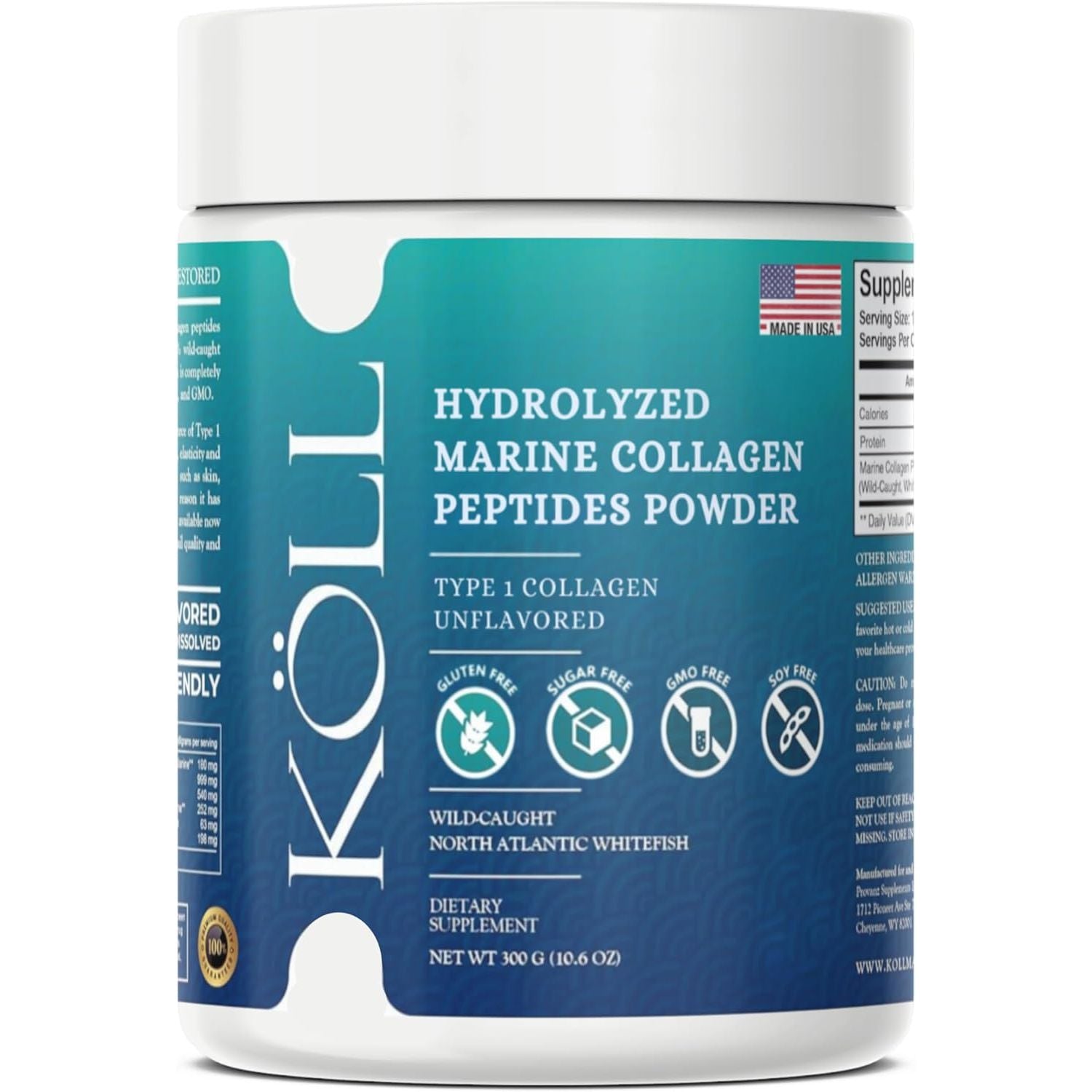 KÖLL Hydrolyzed Marine Collagen Peptides Powder - 300g