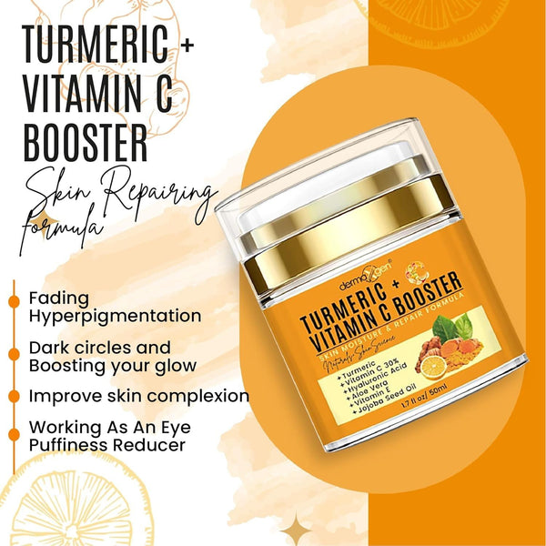 DERMAXGEN Turmeric + Vitamin C Booster – 50ml | Brightening, Hydrating & Anti-Aging Cream