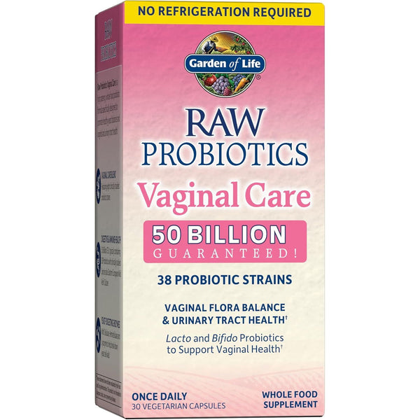 Garden of Life RAW Probiotics Vaginal Care – 30 Vegetarian Capsules | 50 Billion CFU for Feminine Flora, Yeast & UTI Support