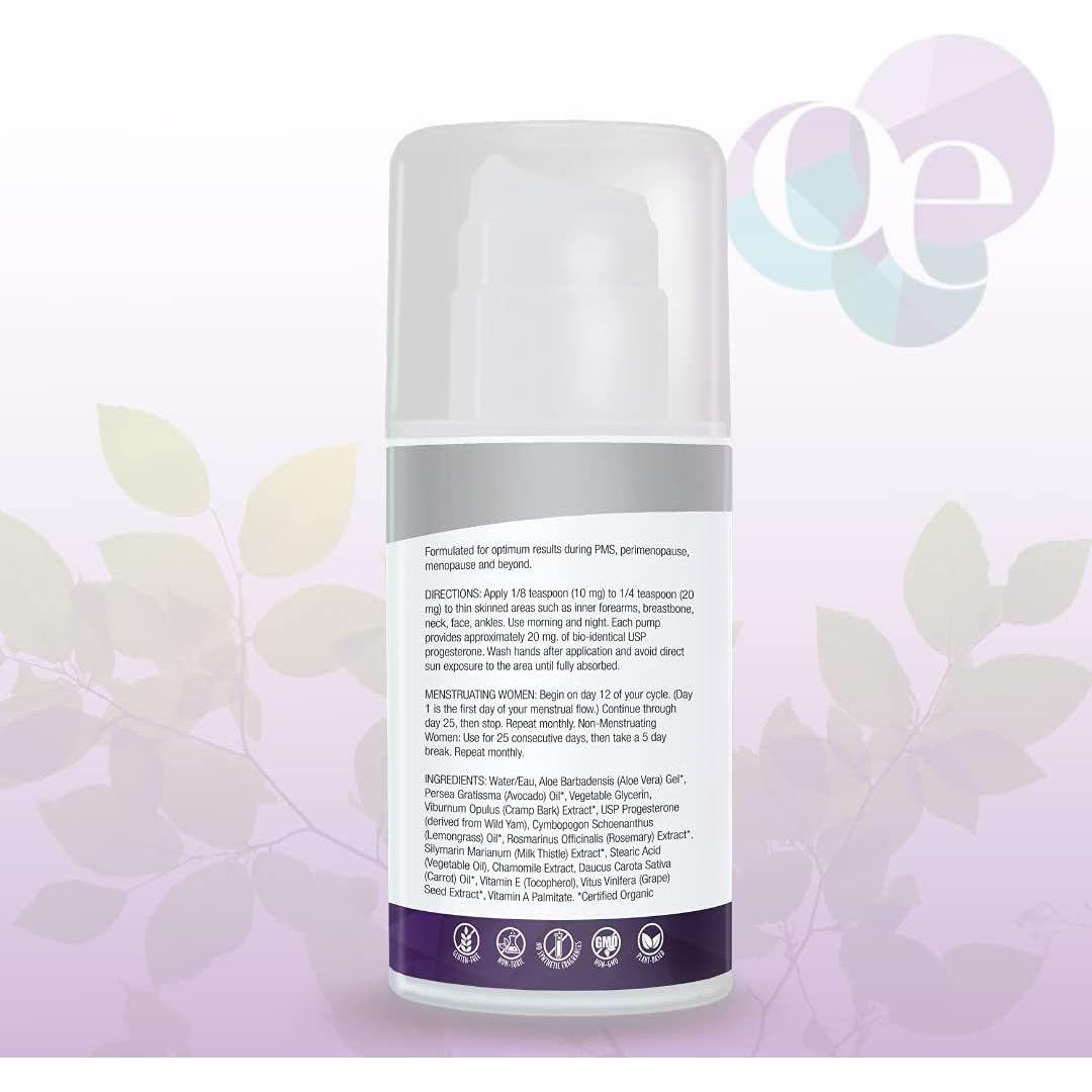 Organic Wild Yam Cream for Hormone Balance, Wild Yam Natural Bio-Identical Progesterone Cream for Women, for PMS, Perimenopause, Menopause, 3.3 Fl Oz / 100G