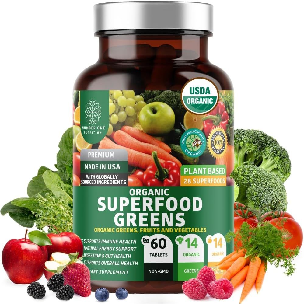 Number One Nutrition USDA Organic Superfood Greens - 60 Tablets
