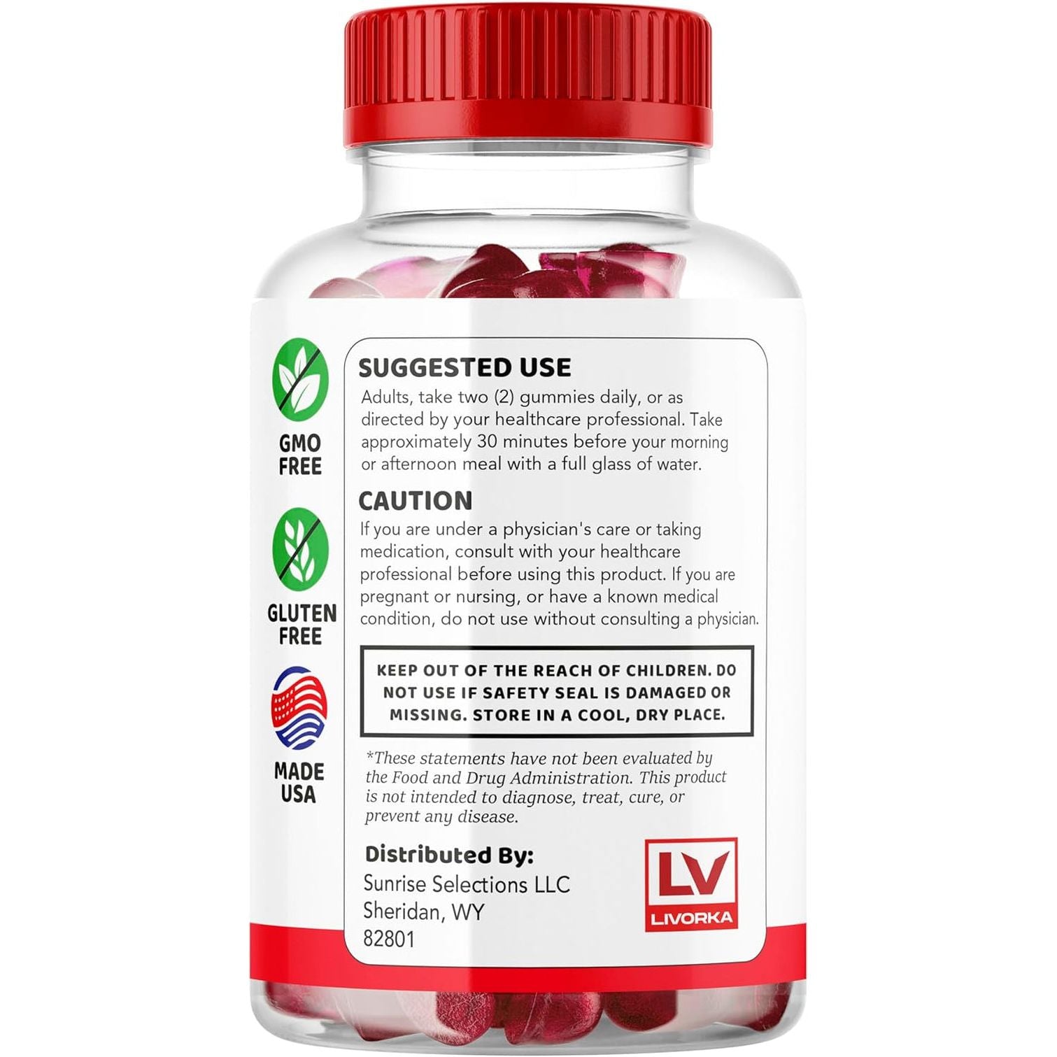 LIVORKA Vital Pump XL Max Male Gummies – 60 Gummies | Daily Energy, Vitality & Performance Support for Men – 1050mg Formula