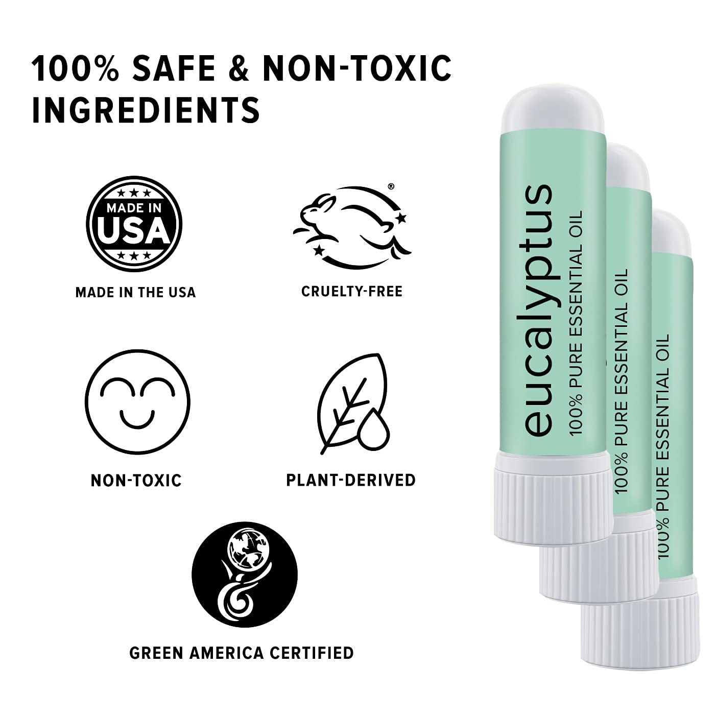 MOXE Eucalyptus 100% Pure Essential Oils – 3 Vapor Sticks | Mess-Free Aromatherapy for Sinus Relief & Refreshment