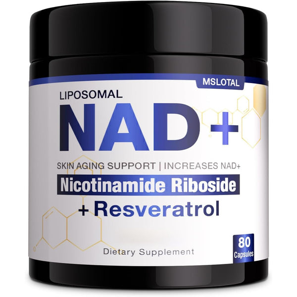 MSLOTAL Liposomal NAD+ Skin Aging Support – 80 Capsules | Anti-Aging, Energy & Cognitive Boost