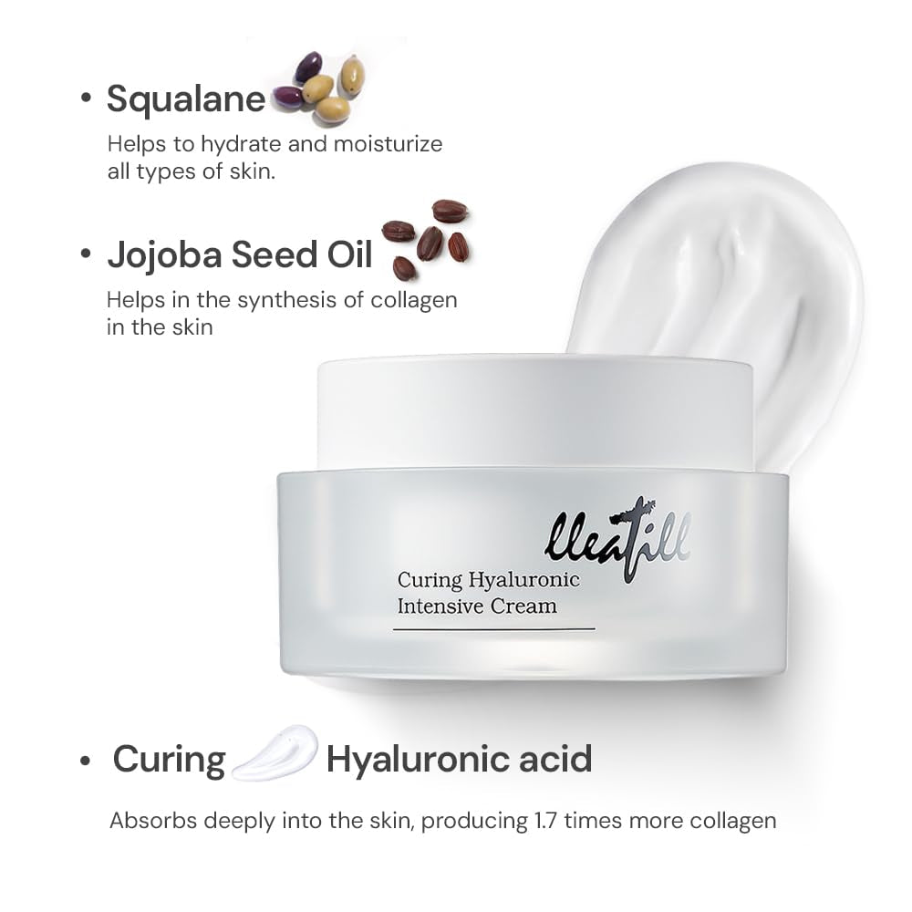 lleafill Curing Hyaluronic Intensive Cream – 50ml | Deep Hydration & Firming Anti-Aging Moisturizer