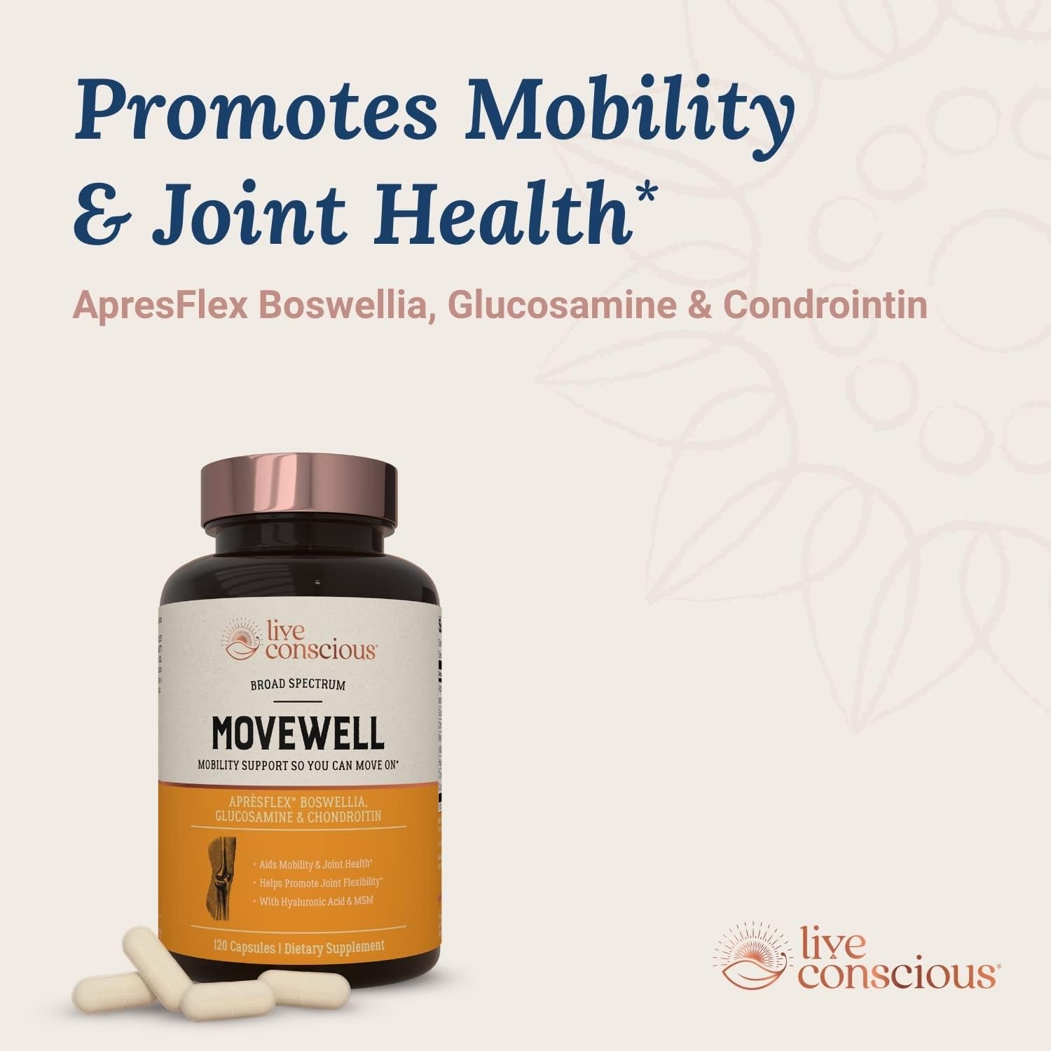 Live Conscious MoveWell – 120 Capsules | Joint Mobility, Flexibility & Comfort Support