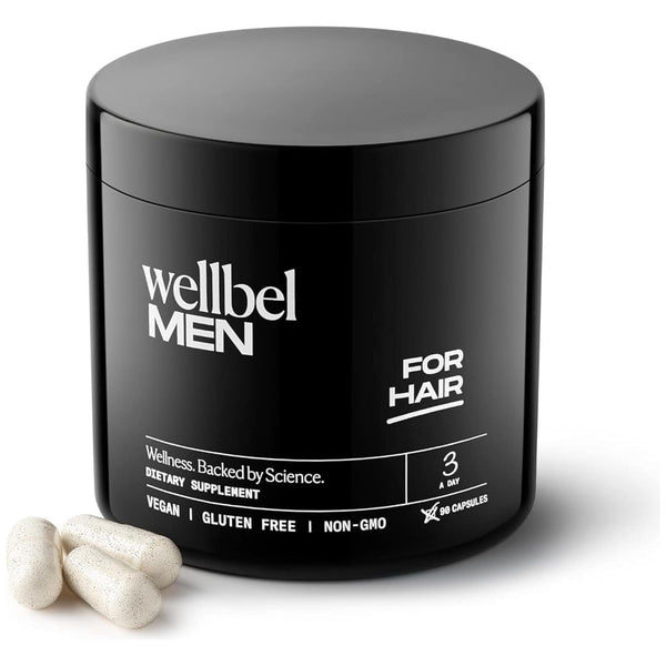WELLBEL Men Clean Hair Supplement – 90 Capsules | Drug-Free Daily Formula to Support Hair Growth & Thickness