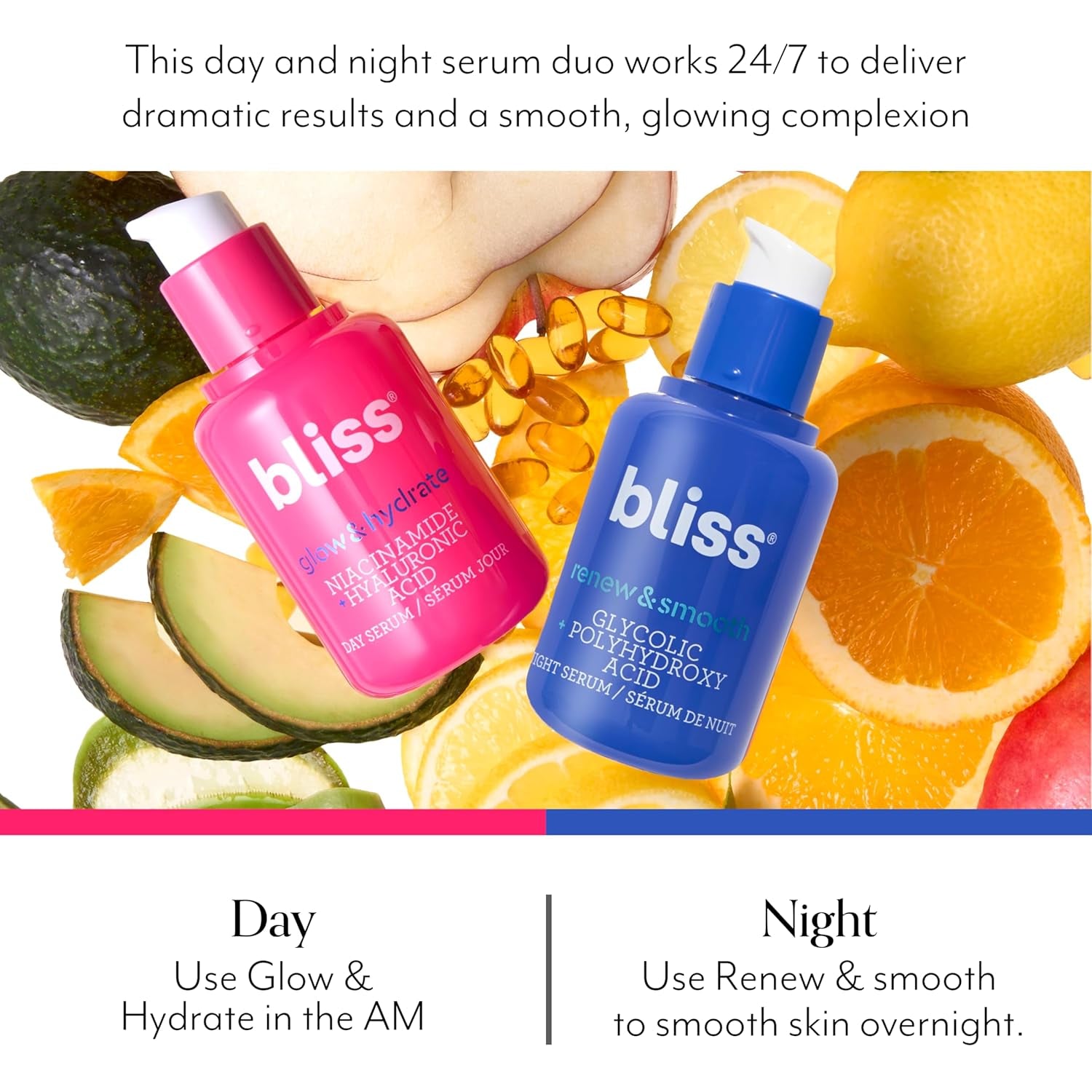 Bliss Renew & Smooth Night Serum – 30ml | Glycolic Acid Resurfacing for Radiant, Even Skin
