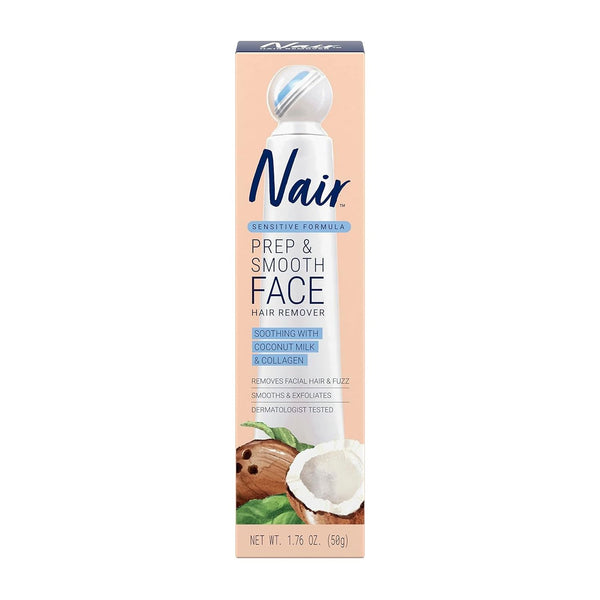 NAIR Prep & Smooth Face Hair Remover – 50g | Gentle Facial Hair Removal & Exfoliation