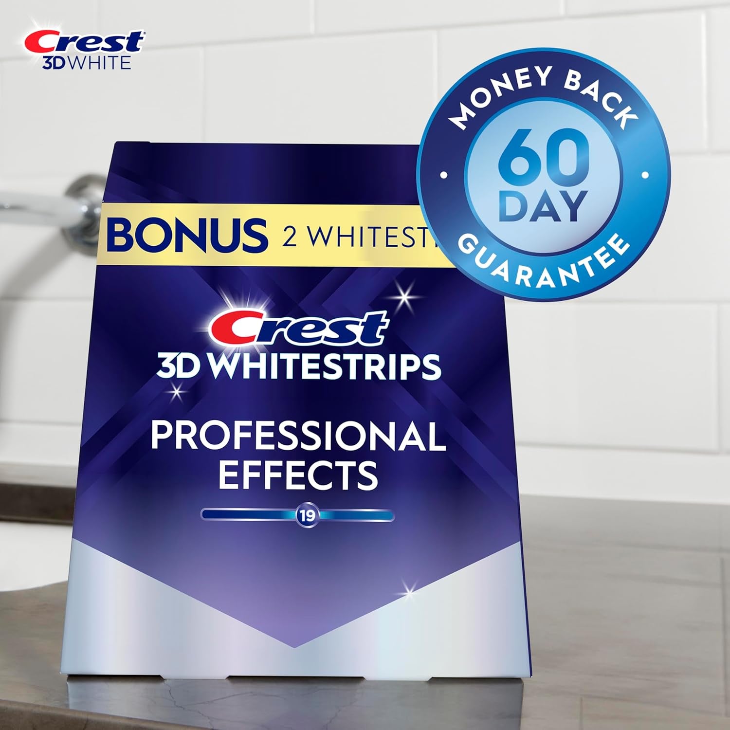 Crest 3D Whitestrips Professional Effects – 22 Treatments (44 Strips) | Professional Whitening, Deep Stain Removal & Lasting Brightness
